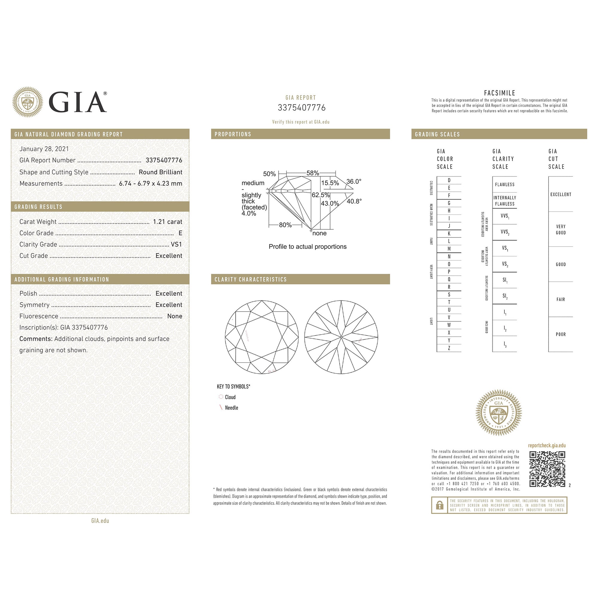 Diamond Round Cut 1.21CT-1.29CT M374-M375