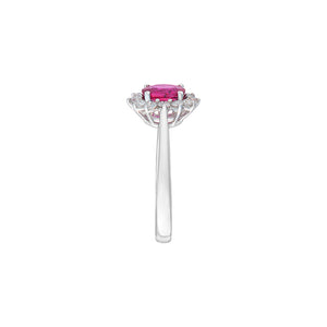 Ruba Starburst Halo Ring - Red Oval AU364