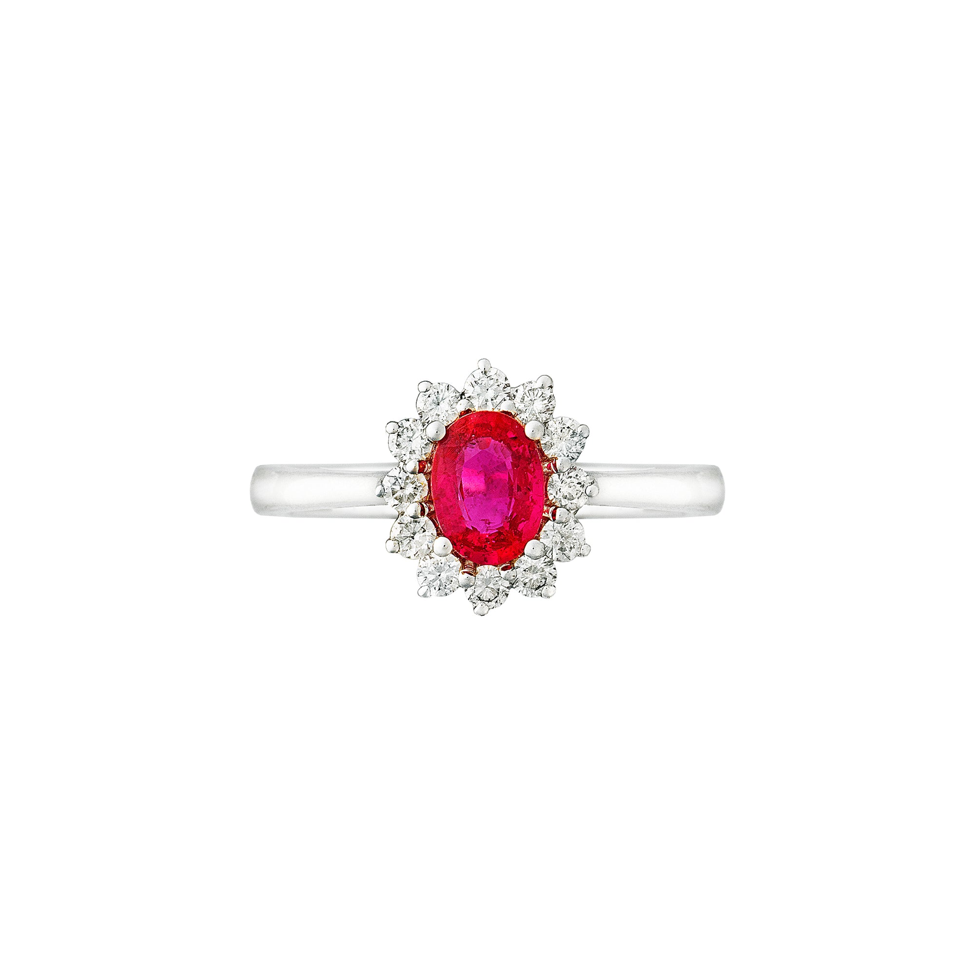 Ruba Starburst Halo Ring - Red Oval AU364