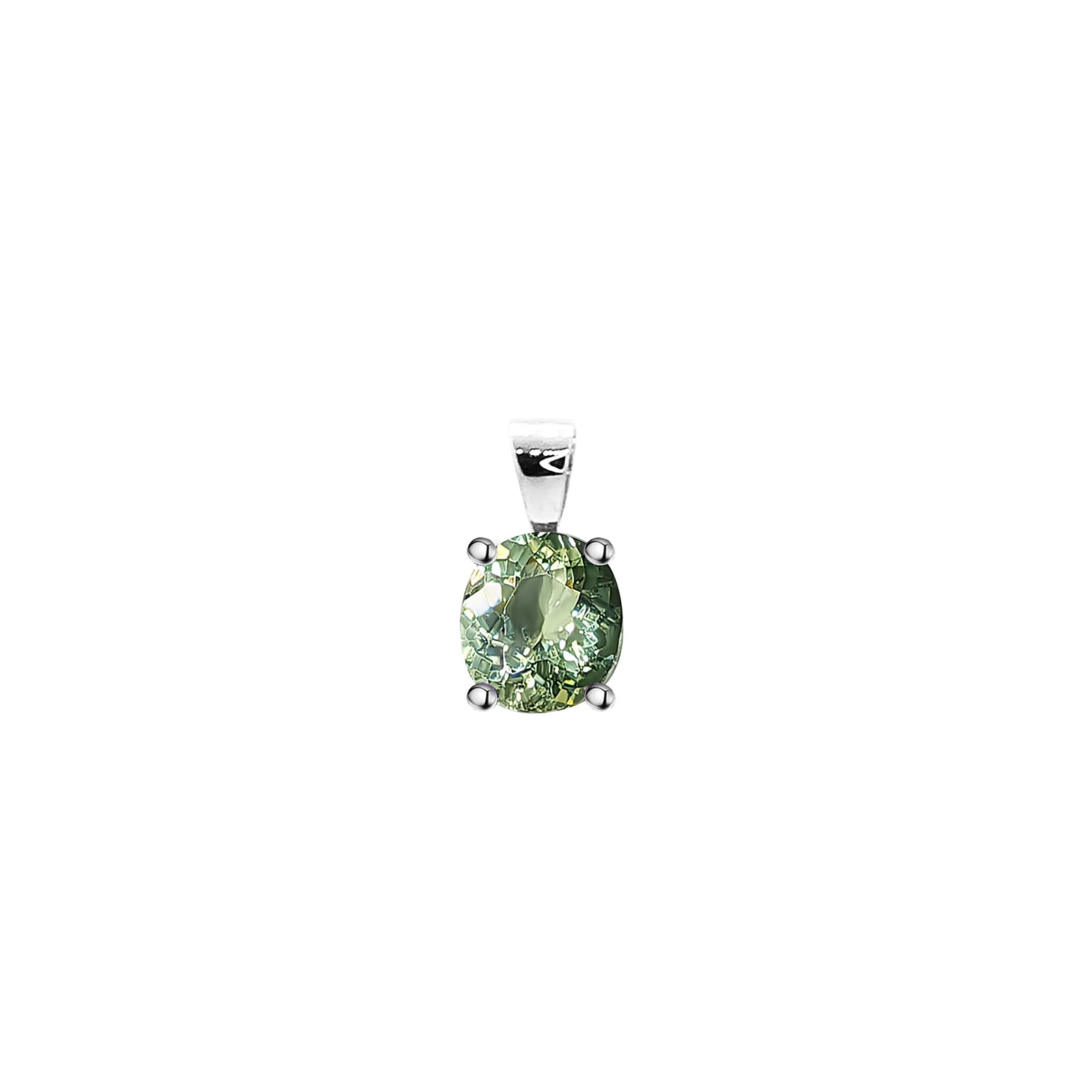 Muno Solitaire Pendant - Green Oval 2021-063