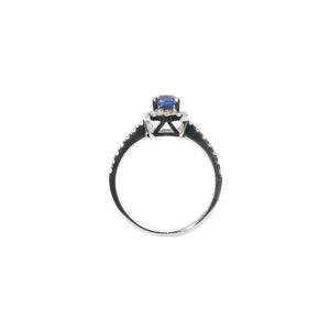 Sahari Gemstone Halo Ring - Sapphire Long Cushion 2021-087