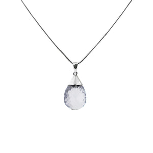 Nicci Teardrop Briolette Cut Solitaire Pendant - Purple Pear 2021-186