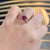 Alcross Gemstone Tension Set Ring - Red Cushion 2021-252