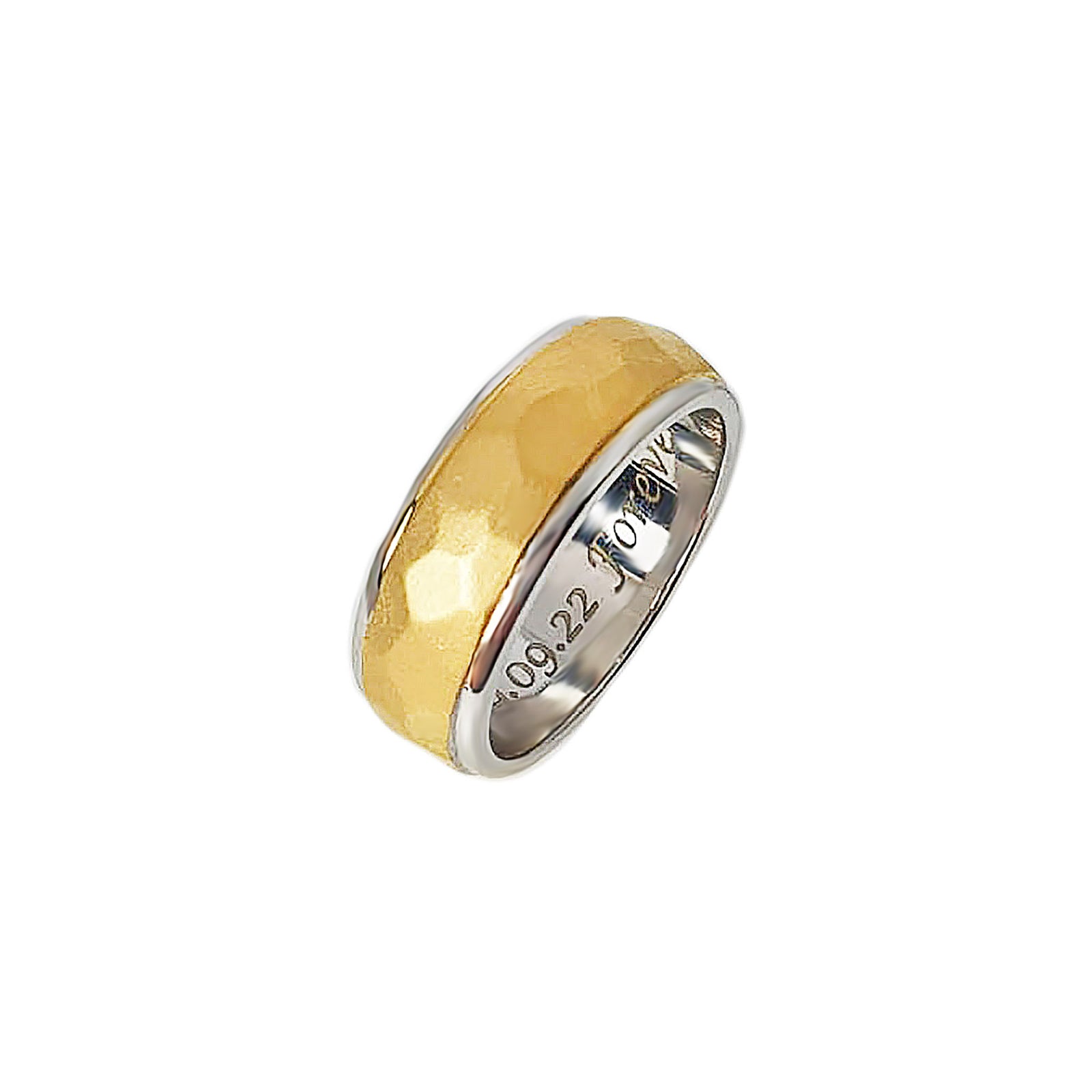 Gene Hammered Bicolour Men's Ring 2021-258
