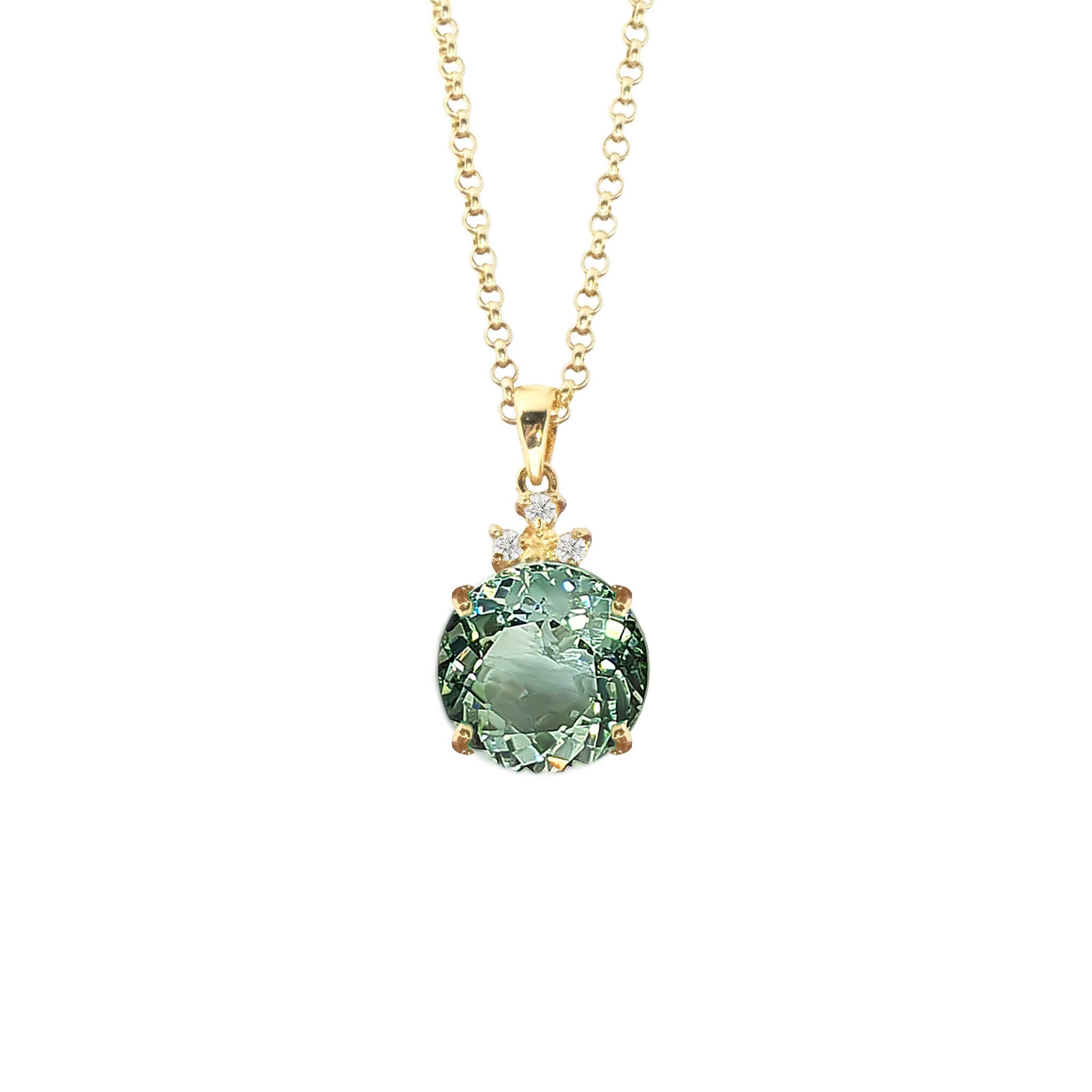 Nurja Gemstone Pendant - Green Round 2022-066