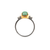 Catho Wide Gemstone Ring - Green Long Cushion 2022-099