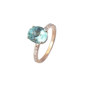 Yura Hidden Halo Solitaire Ring - Paraiba Oval 2022-101