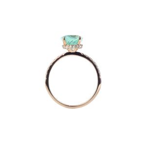 Yura Hidden Halo Solitaire Ring - Paraiba Oval 2022-101