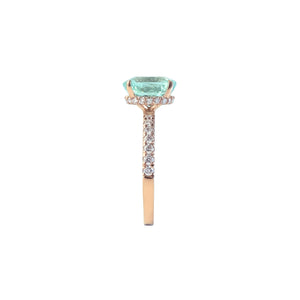 Yura Hidden Halo Solitaire Ring - Paraiba Oval 2022-101