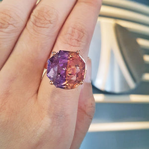 Twirl Gemstone Ring - Bicolour Octagonal 2022-103
