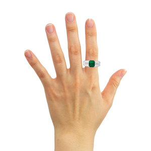 Benjames Chevron Gemstone Ring - Green Emerald