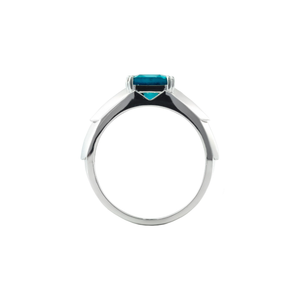 Benjames Chevron Gemstone Ring - Blue Emerald