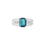 Benjames Chevron Gemstone Ring - Blue Emerald