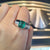 Benjames Chevron Gemstone Ring - Green Emerald 2022-104