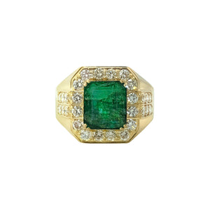 Alexza Octagonal Halo Ring - Green Emerald 2022-123