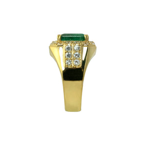 Alexza Octagonal Halo Ring - Green Emerald 2022-123