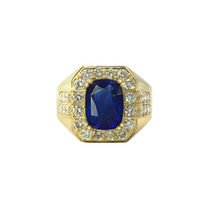 Alexza Octagonal Halo Ring - Sapphire Long Cushion 2022-123