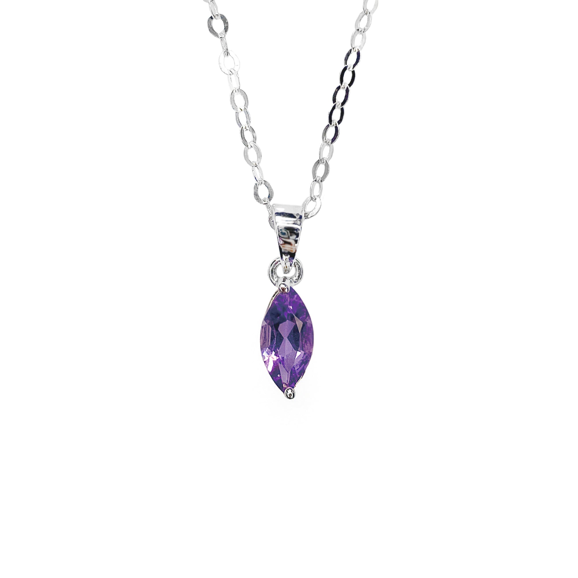 Muno Solitaire Pendant - Purple Marquise 2022-145