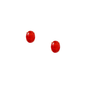 Lili Gemstones Ear Studs - Red Oval 2022-236