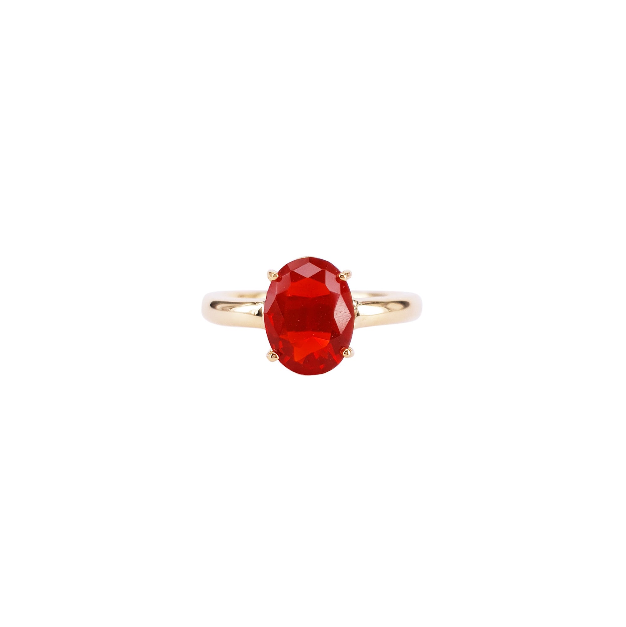 Petra Solitaire Ring - Red Oval 2022-236