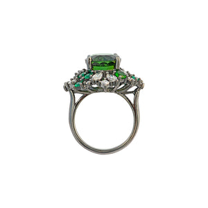 Renny Fancy Shape Cluster Ring - Green Oval 2022-238