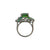 Renny Fancy Shape Cluster Ring - Green Oval 2022-238