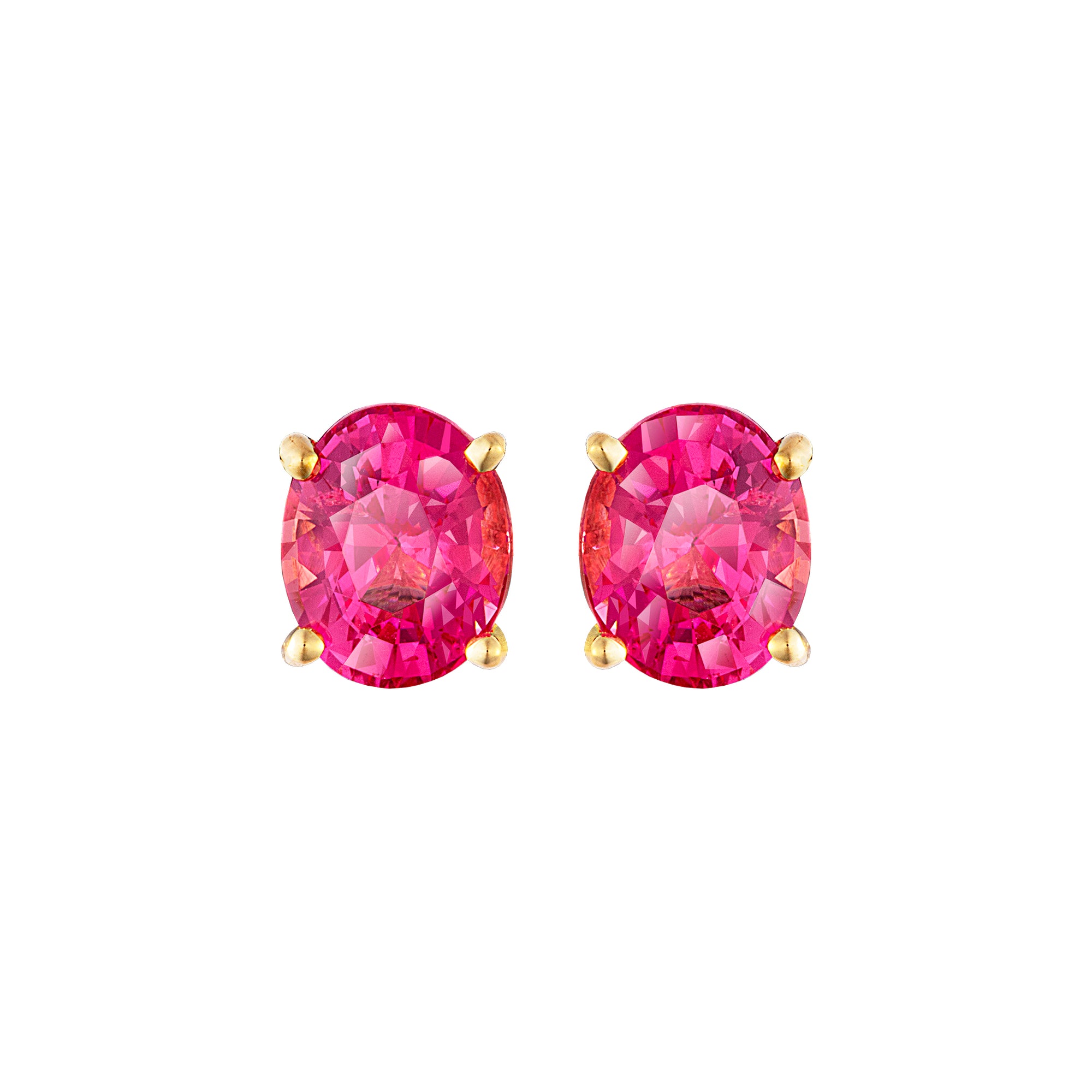 Lili Gemstones Ear Studs - Pink Oval 2022-250