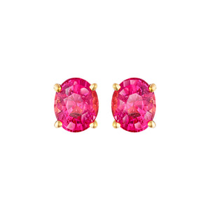 Lili Gemstones Ear Studs - Pink Oval 2022-250