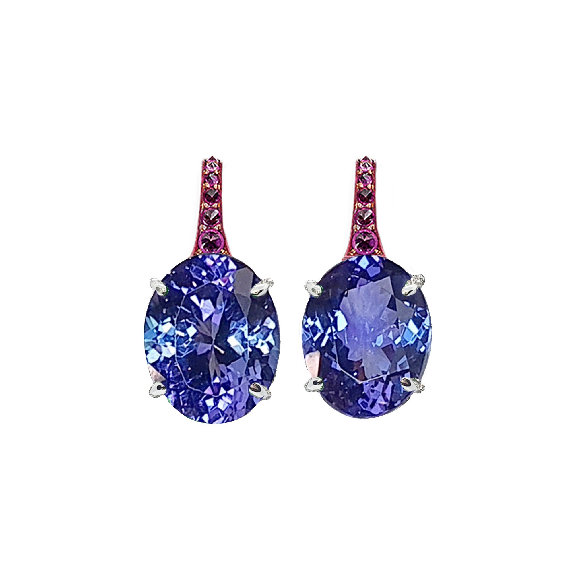 Elena Gemstone Earrings - Tanzanite Oval W152