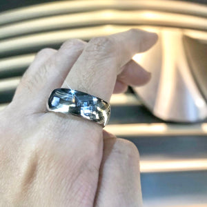 Dazzle Titanium Light Rounded Fusion Ring AG414