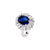 Jora Mix Tapered Baguette and Round Halo Ring - Sapphire Oval AG796-12