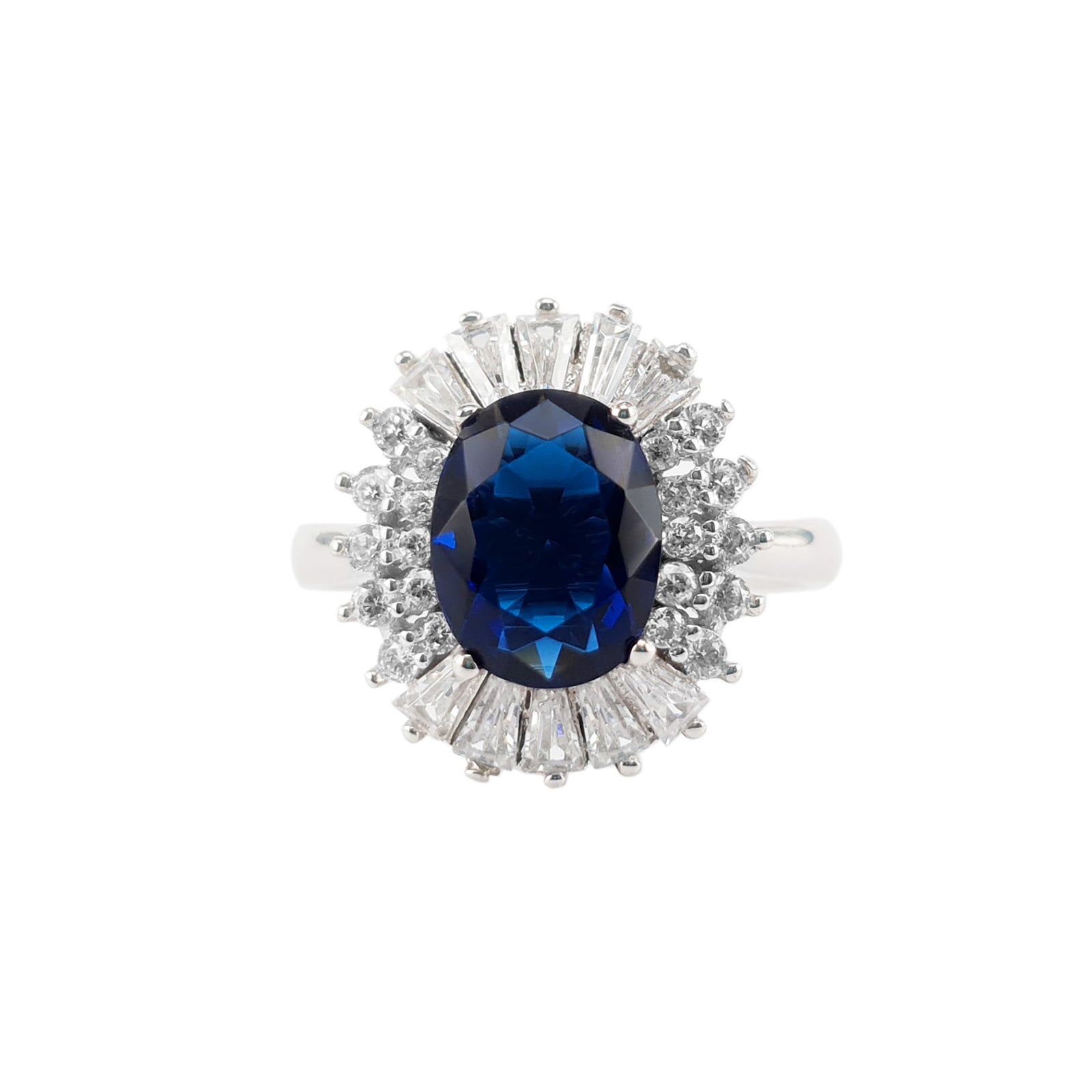 Farah Mix Fancy Halo Ring - Sapphire Oval AG796-12