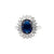 Farah Mix Tapered Baguette and Round Halo Ring - Sapphire Oval AG796-12