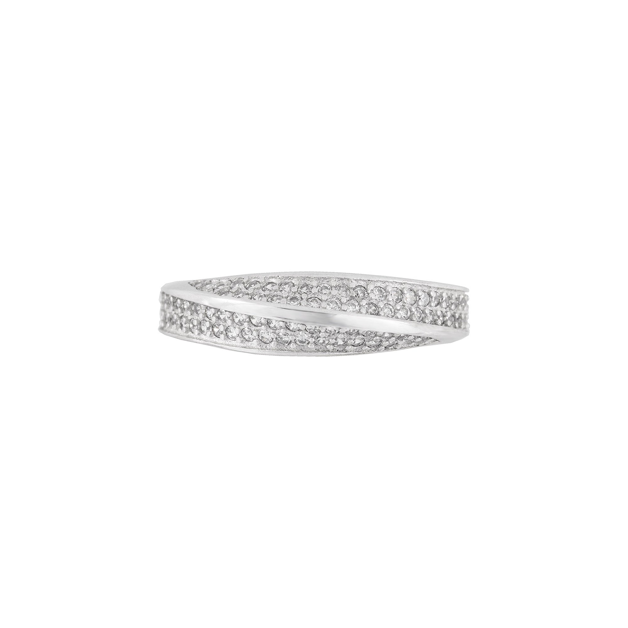 Esthera Double Rows Half Eternity Ring AG799-13.5