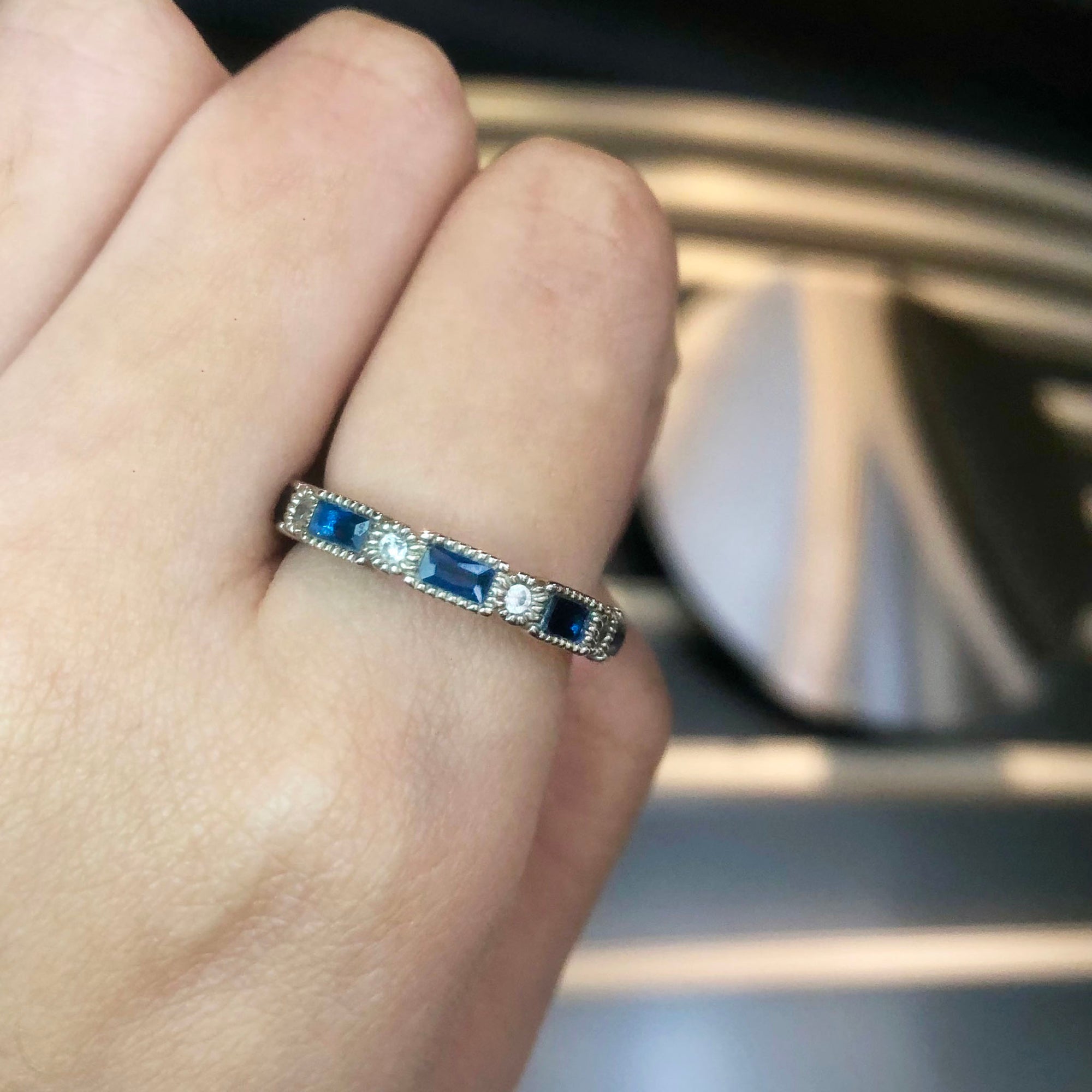 Ether Mix Baguette and Round Eternity Ring AG809