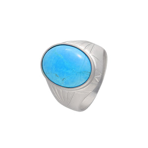 Reve Turquoise Cabochon Men's Ring 2022-142 AG810