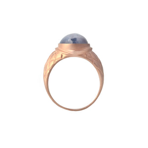 Belle Cabochon Men's Ring - Blue Oval 2022-142 AG811