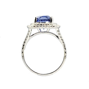 Anthio Double Halo Ring - Tanzanite Cushion 2019-69