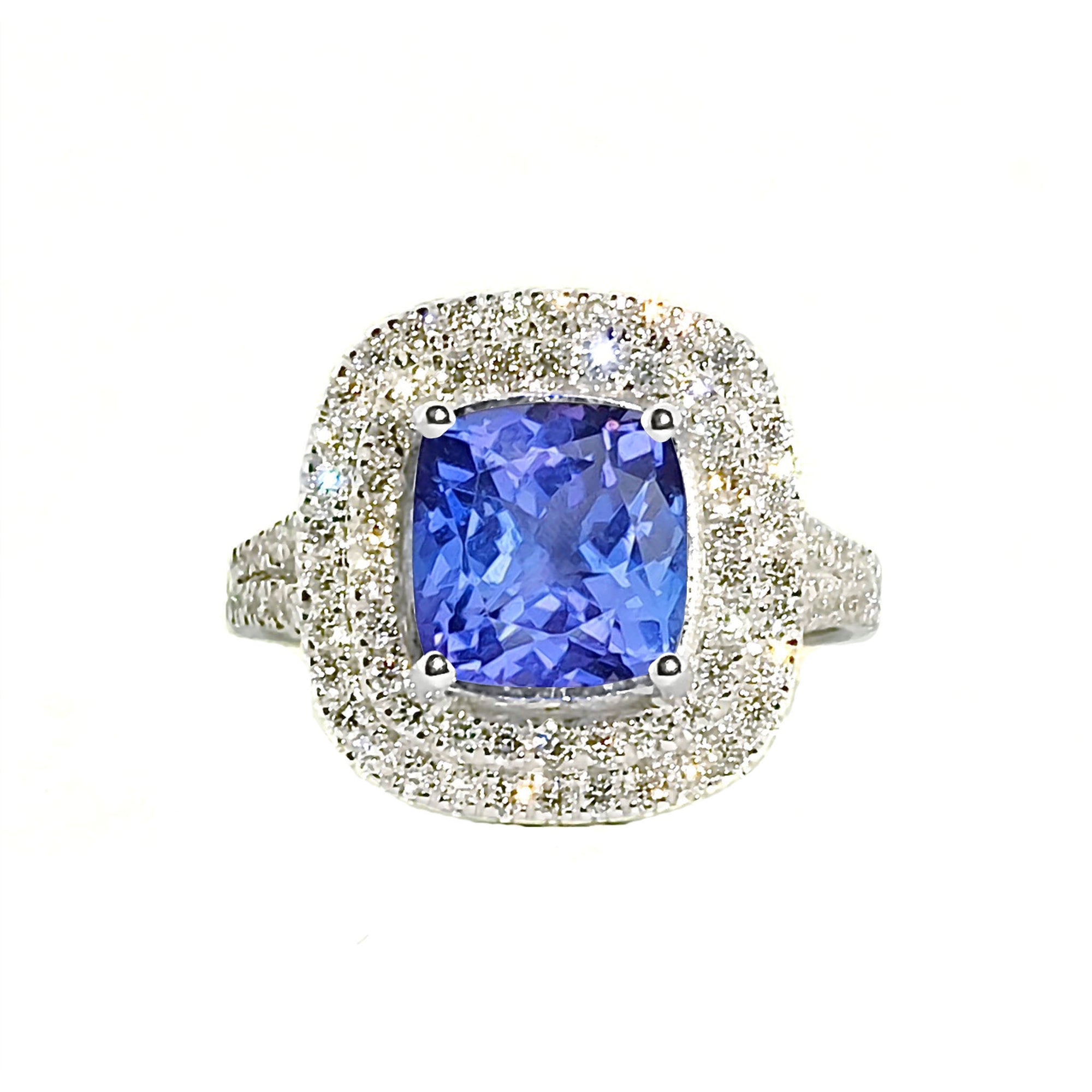 Anthio Double Halo Ring - Tanzanite Cushion 2019-69