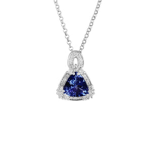 Armas Halo Gemstone Pendant - Tanzanite Trillion 2022-071