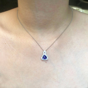 Armas Halo Gemstone Pendant - Tanzanite Trillion 2022-071