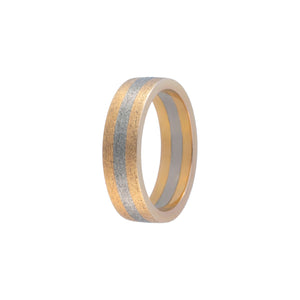 GG Trize Stone Finish Rose Wide Fusion Gold Ring AU048