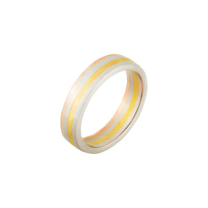 GG Quartrize - White Thin Fusion Gold Ring AU062