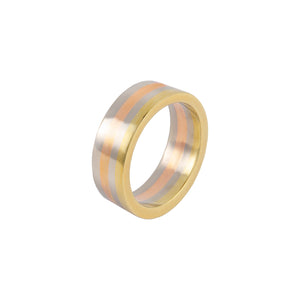 GG Quartrize - White Wide Fusion Gold Ring AU063 AU064