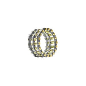 Autium Original Abacus Octagonal 18k Yellow Gold and Titanium Ring with 126 Beads AU269