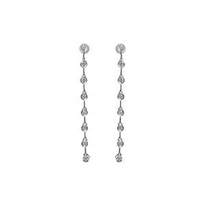 Eden Drop Down 18k White Gold and Diamonds Earrings AU362