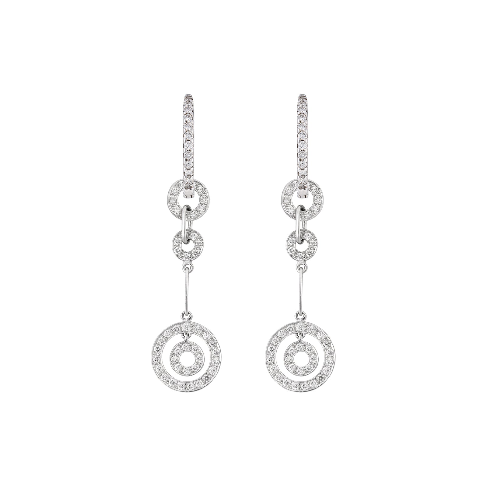 Swarov Circles Detachable Drop Down Earrings AU363
