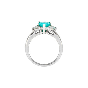 Tiara Three Stone Ring - Paraiba Pear AU365-13