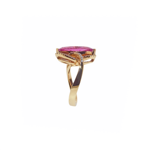 Meria Pink Tourmaline Marquise Halo Ring AU367-14 W202