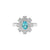 Snowy Paraiba Halo Oval Ring 0.94CT AU393